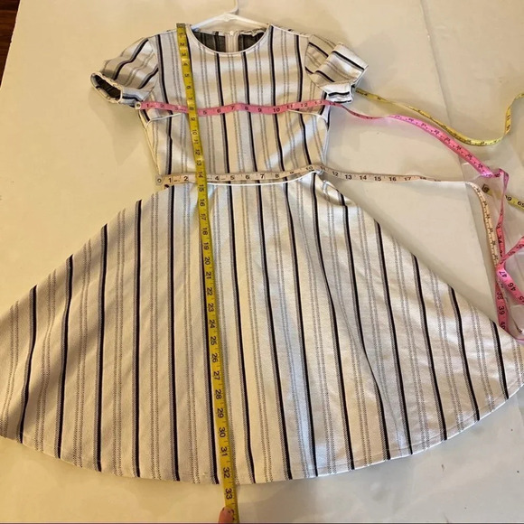 Opening Ceremony NYC Striped Fit & Flare Dress Womens Size XS Gray White Black - Picture 13 of 15